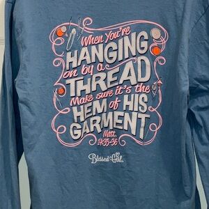 Blessed Girl Christian Graphic Long Sleeve Tee M Faith Scripture Shirt